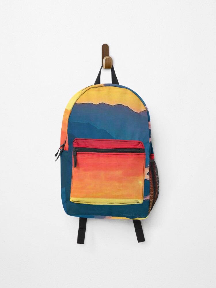 Thumbnail 1 of 3, Backpack, sunset river designed and sold by cmxcrunch.
