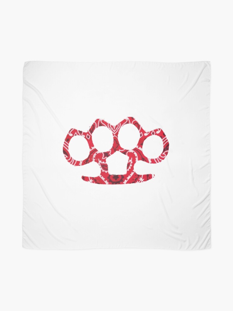 official blood gang design brass knuckles without text | Scarf