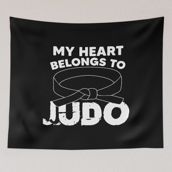 Item preview, My heart belongs to judo a unique gift idea Black Belt designed and sold by Nessshirts.