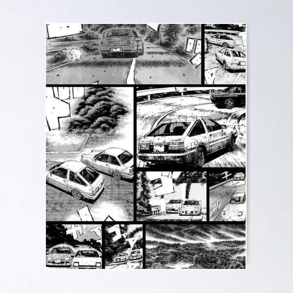 Initial D car anime Cars' Poster, picture, metal print, paint by riot speed