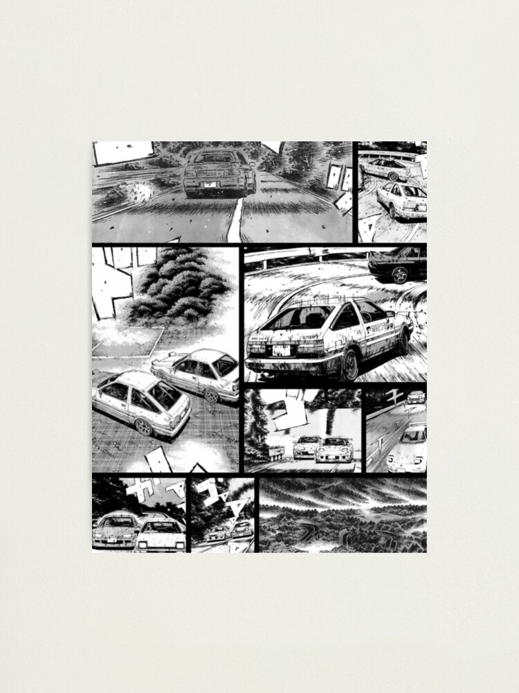 Initial D Manga Panel AE86 VS RX7 Art Board Print for Sale by