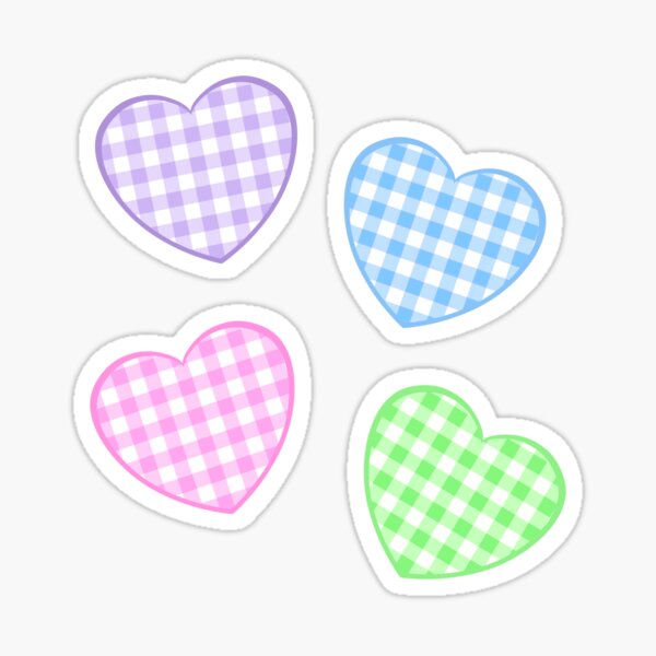 Item preview, gingham hearts designed and sold by skgallery.
