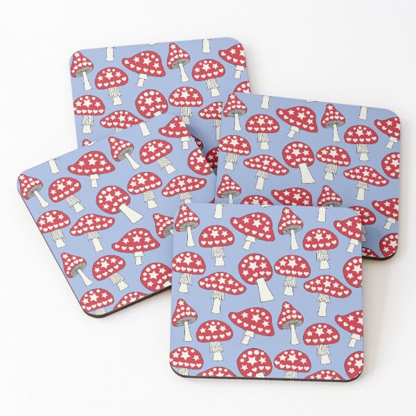 Item preview, Jazzy toadstools on blue designed and sold by LittleBettyMakes.