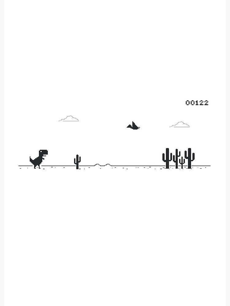 Offline T-Rex Game - Google Dino Run Art Print for Sale by Livity