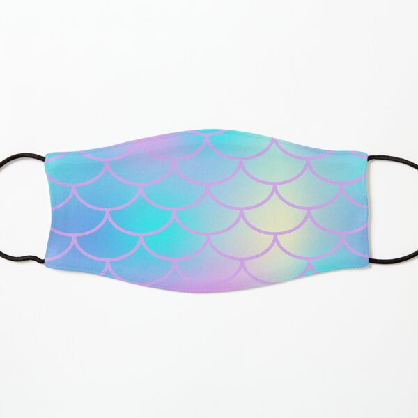 Turquoise Purple Mermaid Pattern Kids Mask