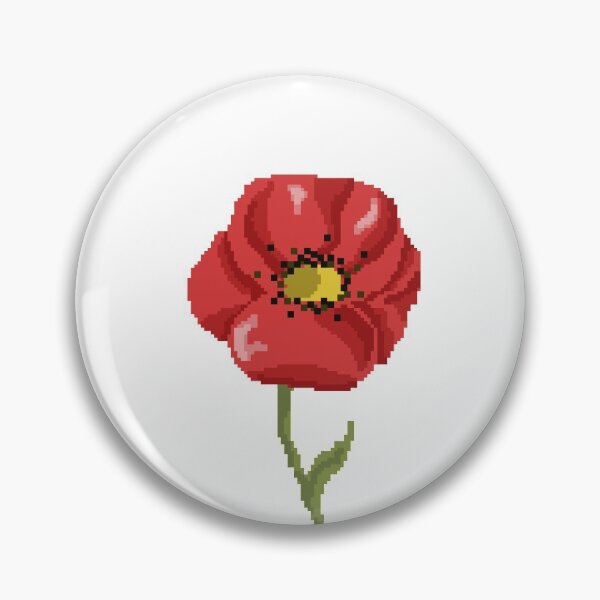 Item preview, Pixel art poppy wild flower print designed and sold by lisoks.