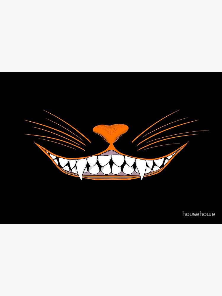 Vintage Halloween Black Cat Grin Mask by househowe