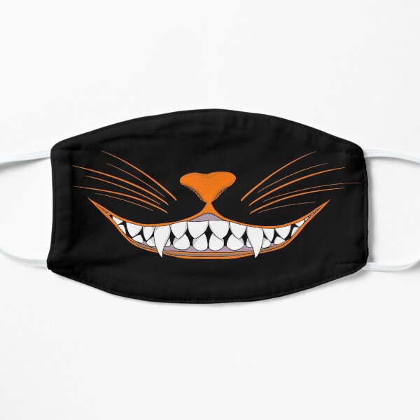 Vintage Halloween Black Cat Grin Mask Flat Mask