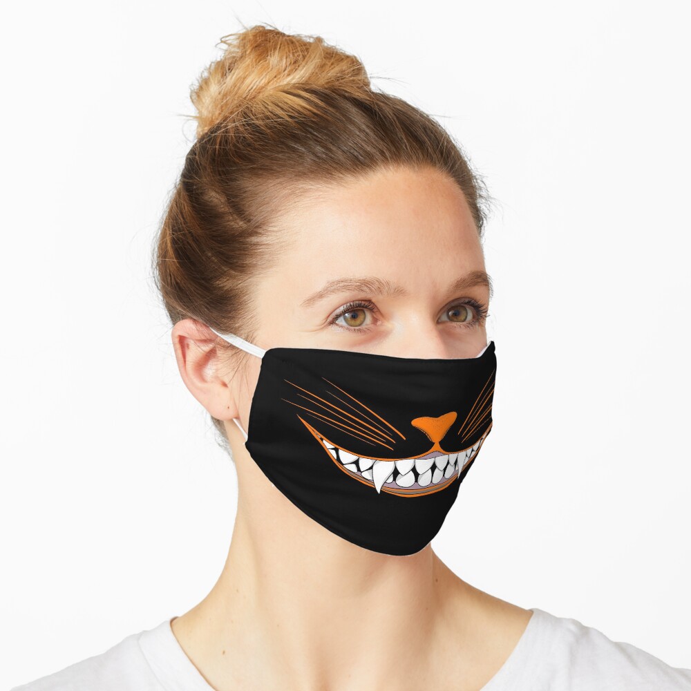 Vintage Halloween Black Cat Grin Mask Mask