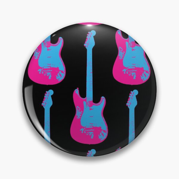 Aperçu de l'œuvre Guitare électrique rose et bleue (S09) créée et vendue par QuarterMoon.