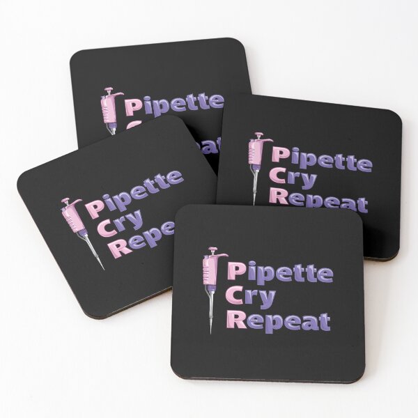 Item preview, Pipette Cry Repeat PCR Pink Pipette Polymerase Chain Reaction Design designed and sold by Zit-Zat-Zot.