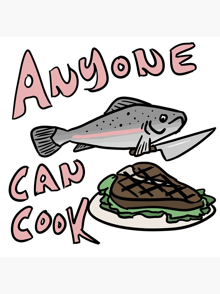 "Anyone Can Cook" Sticker for Sale by zdfish Redbubble