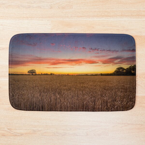 Item preview, Wheat Field Sunset with a Beautiful Fiery Sky designed and sold by CClarkePhotos.