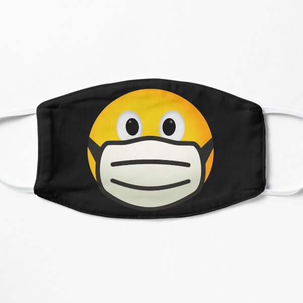 Emoji con máscara en la cara. Mascarilla plana