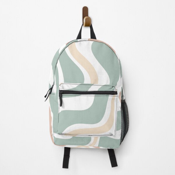 Item preview, Liquid Swirl Retro Abstract in Light Sage Celadon Green, Light Blush, Cream, and White designed and sold by kierkegaard.