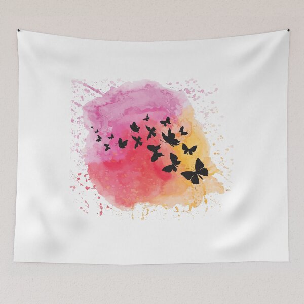 Item preview, Butterfly Swarm Silhouette Color Splash designed and sold by AdventurePrints.