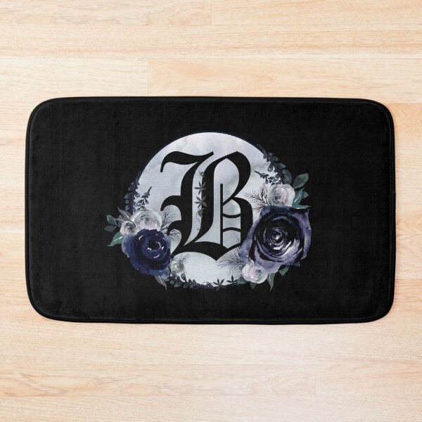Item preview, The Letter 'B' Gothic Black Floral Circle Monogram  designed and sold by Bumblefuzzies.