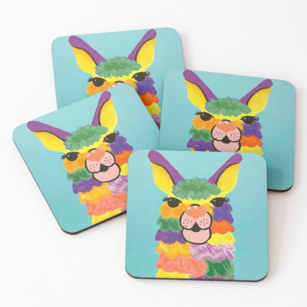 Item preview, Cute Colorful Llama Canvas Painting designed and sold by trushroom.