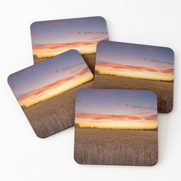 Item preview, Wheat Field Sunset with a Beautiful Fiery Sky designed and sold by CClarkePhotos.