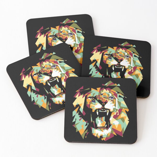 Item preview, Geometric roaring lion designed and sold by Sasha-Arts.