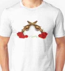 Gun With Roses Unisex T-Shirt
