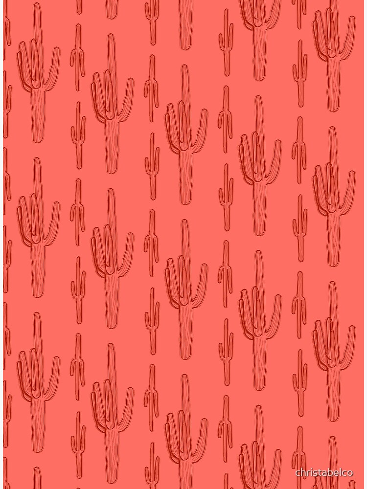Disover Peach Cactus Pattern Premium Matte Vertical Poster