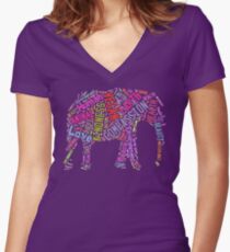 Vegan Elephant Women's Fitted V-Neck T-Shirt