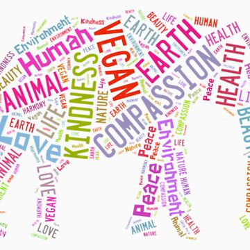 Artwork thumbnail, Vegan Elephant by thehippievegan