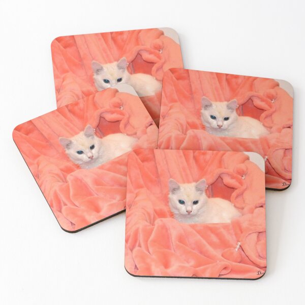 Item preview, RAISSA KAHINA 1 Queen of the Berbers white cat blanket pink orange cute sweet portrait photo designed and sold by dragonemma.