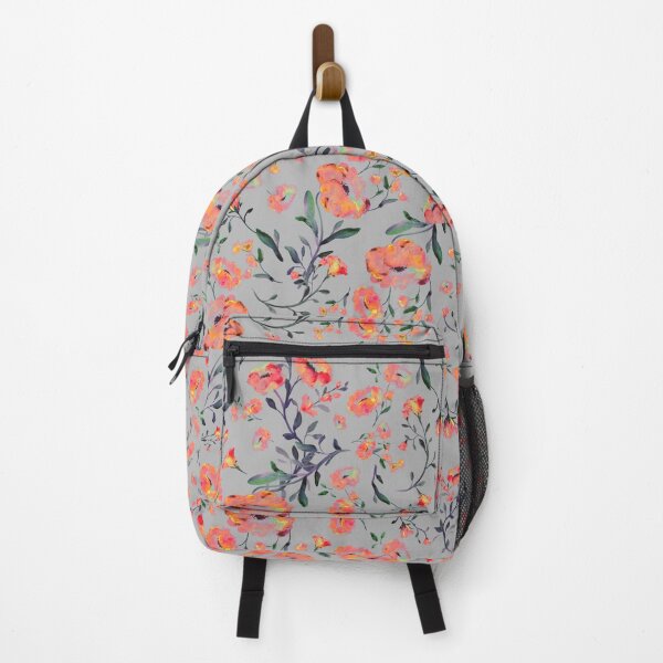 Item preview, Orange flowers on gray designed and sold by WzoryOzdobne.