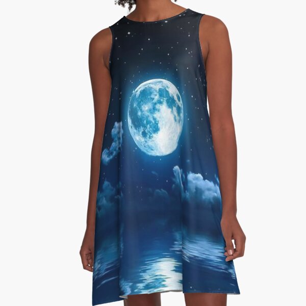 Full Moon Reflection A-Line Dress