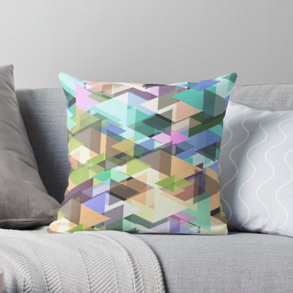 Abstract diamond glass pattern light colored Throw Pillow
