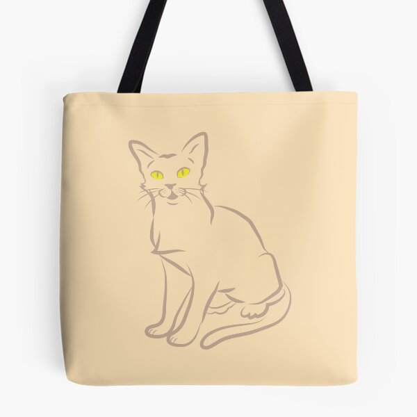 Item preview, Sketchy cat minimal outline in tan color designed and sold by jazzydevil.