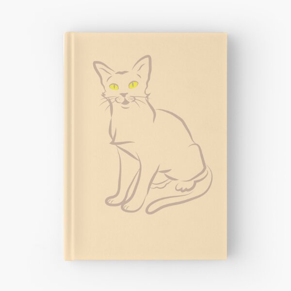 Item preview, Sketchy cat minimal outline in tan color designed and sold by jazzydevil.