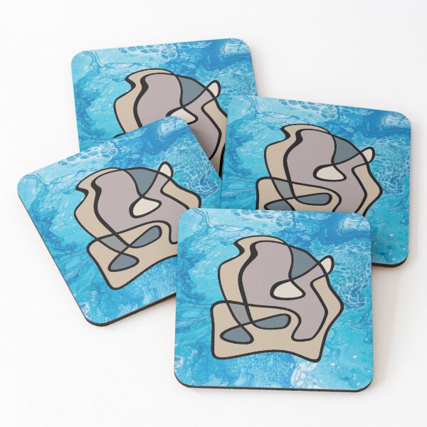 Item preview, Love in abstract lines on a Blue background. decorating, interiors designed and sold by jayne0524.