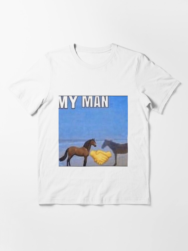 Man Horse by Ocean Meme Essential T-Shirt for Sale by