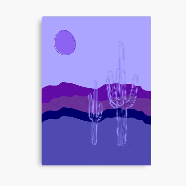 Aperçu de l'œuvre Couchers de soleil violets dans le désert de Saguaro créée et vendue par christabelco.