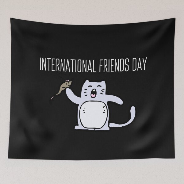 Item preview, International Friendship day quote funny Cat and mouse designed and sold by OneTimeEngineer.