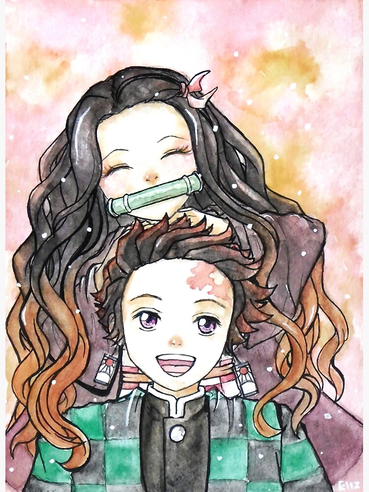 Like Brother And Sister Tanjiro And Nezuko Sticker By Elizdrawings Redbubble 8296