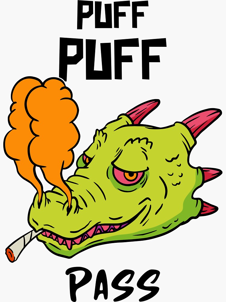 "Weed Smoking Dragon" Sticker for Sale by JosephsDesigns Redbubble