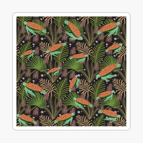 Item preview, Turtles Swimming With Marine Foliage designed and sold by ManateesDesign.