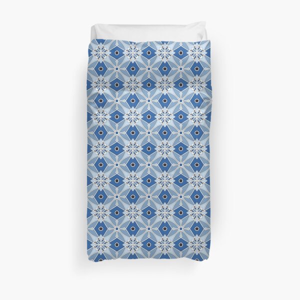 Puntos Retro Starburst - Azul Funda nórdica