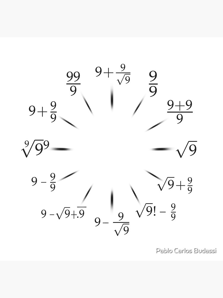 Nerdy Math Clock with all Nines by pablocbudassi