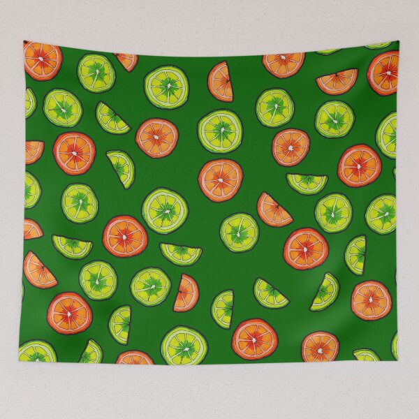 Item preview, Oranges and Limes on Dark Green designed and sold by Harriet Linton.