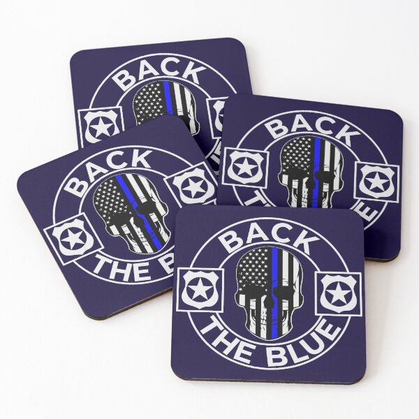 Item preview, Back The Blue Thin Line American Flag Skull designed and sold by Midlife50.