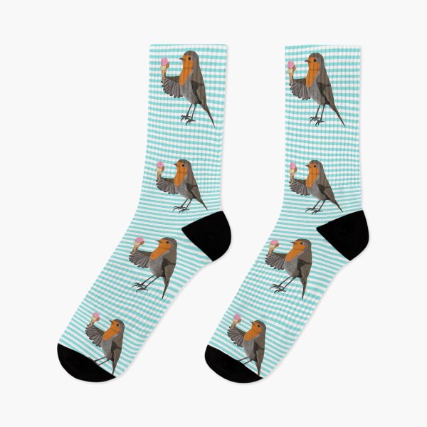 Item preview, Robin with Icecream bird drawing gift women girls men birdwatcher biologist designed and sold by jz-birds.