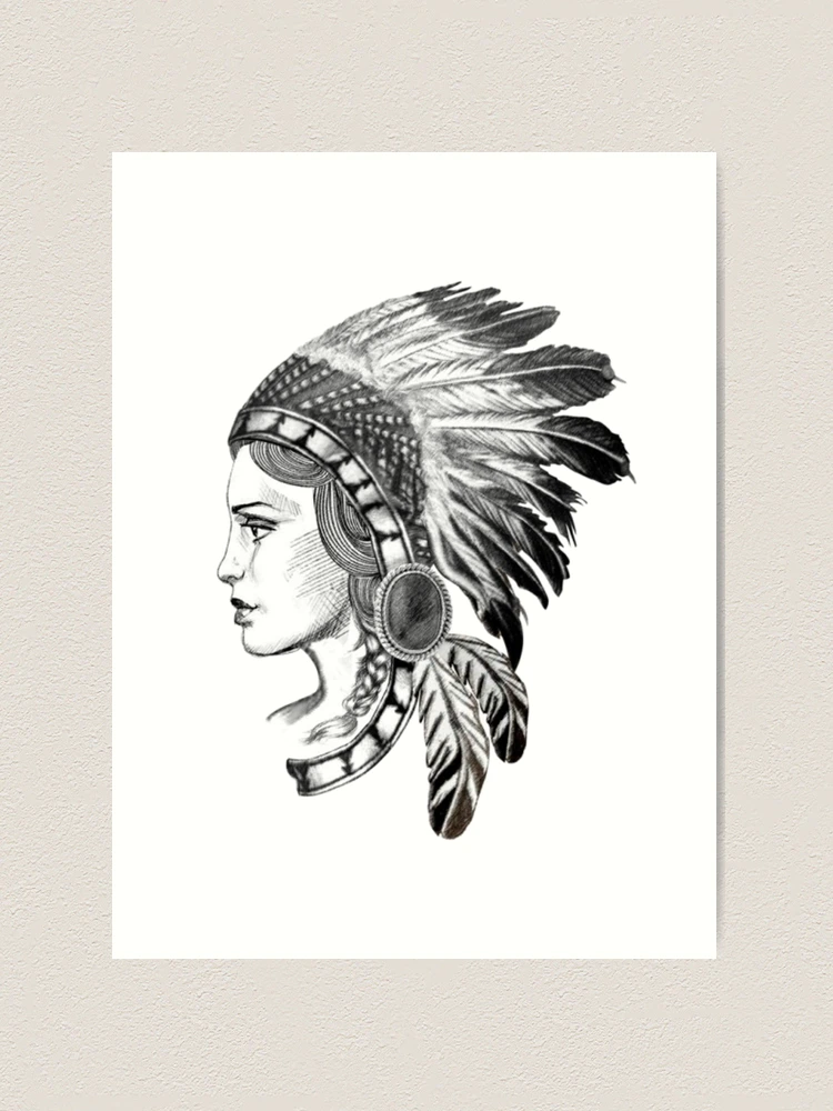 Dibujos De Indios Americanos A Lapiz Native American. Pencil: 4H, 2H,