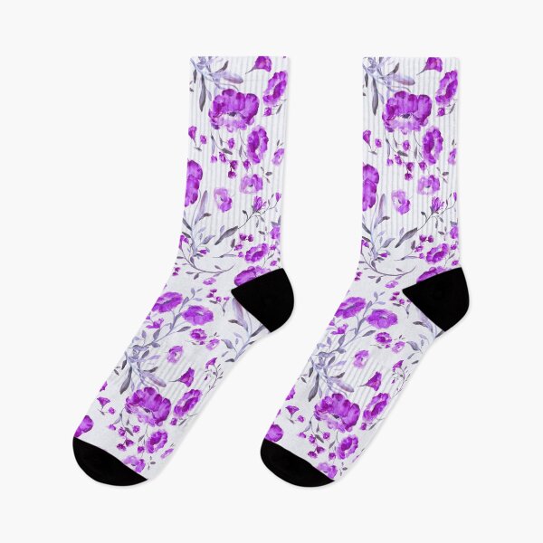 Item preview, Violet flowers on white 2 designed and sold by WzoryOzdobne.