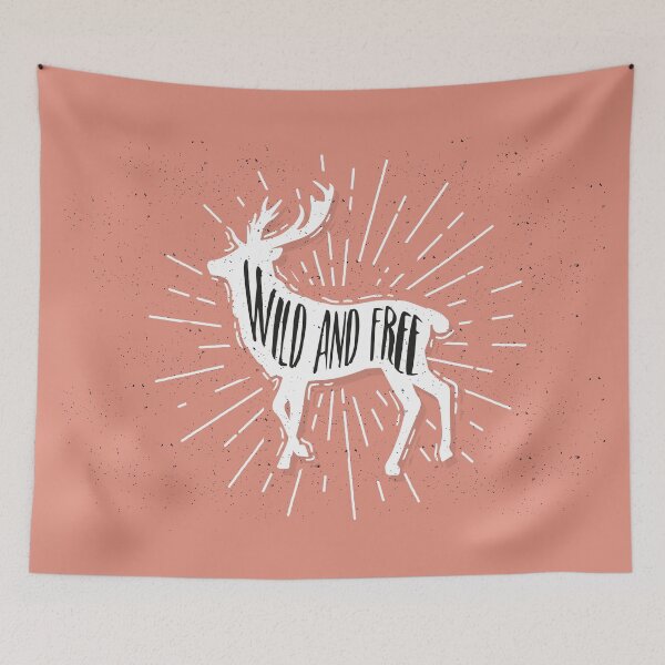 Item preview, Wild And Free Deer Silhouette Adventure Quote designed and sold by ThisIsMugLife.