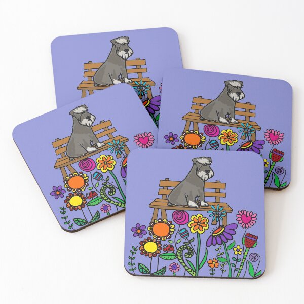 Item preview, Cute Miniature Schnauzer Dog in Flower Garden designed and sold by Nature's Fancy.
